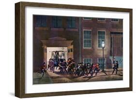 The Night Alarm, the Life of a Fireman, 1854-Nathaniel Currier-Framed Giclee Print