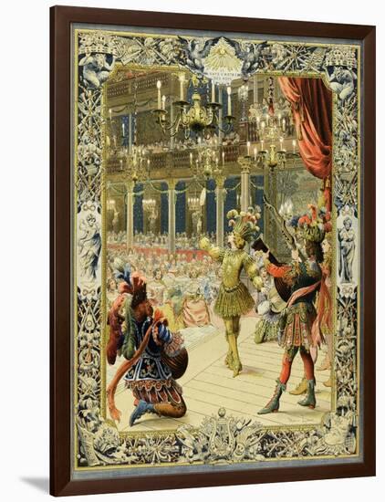 The Night Ballet, Louis XIV Dancing as Sun King-Maurice Leloir-Framed Art Print