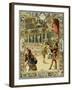 The Night Ballet, Louis XIV Dancing as Sun King-Maurice Leloir-Framed Art Print