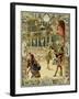 The Night Ballet, Louis XIV Dancing as Sun King-Maurice Leloir-Framed Art Print