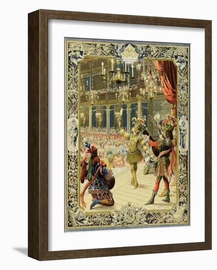 The Night Ballet, Louis XIV Dancing as Sun King-Maurice Leloir-Framed Art Print