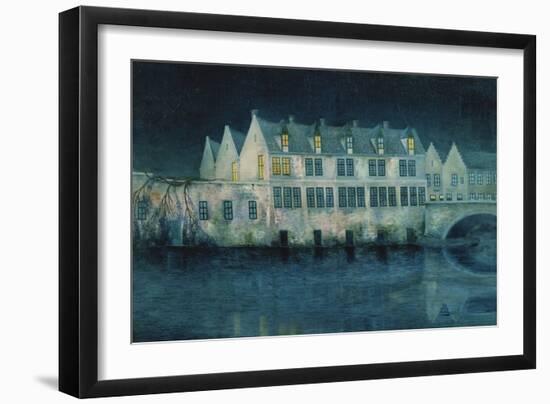 The Night in Bruges; La Nuit a Bruges, 1897-William Degouve De Nuncques-Framed Giclee Print