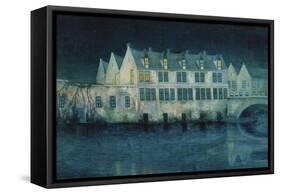 The Night in Bruges; La Nuit a Bruges, 1897-William Degouve De Nuncques-Framed Stretched Canvas