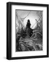 The 'Night-Mare Life-In-Death' Plays Dice with Death for the Souls of the Crew-Gustave Doré-Framed Giclee Print