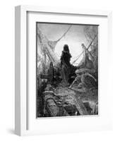 The 'Night-Mare Life-In-Death' Plays Dice with Death for the Souls of the Crew-Gustave Doré-Framed Giclee Print