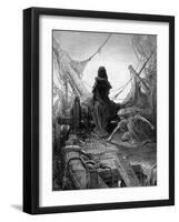 The 'Night-Mare Life-In-Death' Plays Dice with Death for the Souls of the Crew-Gustave Doré-Framed Giclee Print