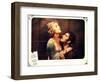 THE NIGHT OF LOVE, l-r: Vilma Banky, Ronald Colman on lobbycard, 1927-null-Framed Art Print