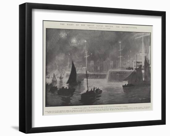 The Night of the Great Naval Review, the Illuminations-Fred T. Jane-Framed Giclee Print