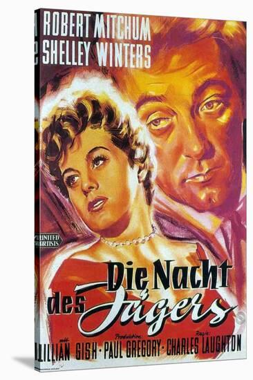 The Night of the Hunter, German Movie Poster, 1955-null-Stretched Canvas