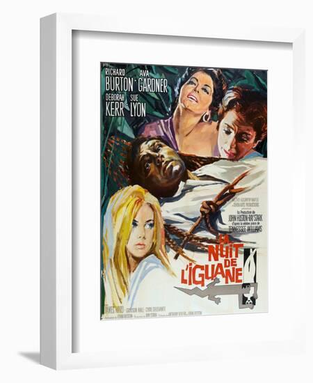 The Night of the Iguana, (AKA La Nuit De L'Iguane), French Poster Art, 1964-null-Framed Art Print