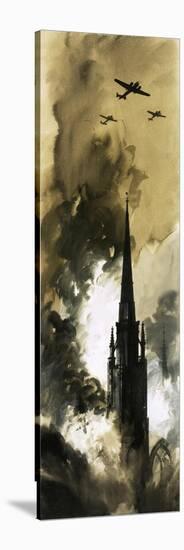 The Night Raid on Coventry by German Bombers During World War II-null-Stretched Canvas