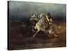 The Night Raid-Adolph Schreyer-Stretched Canvas