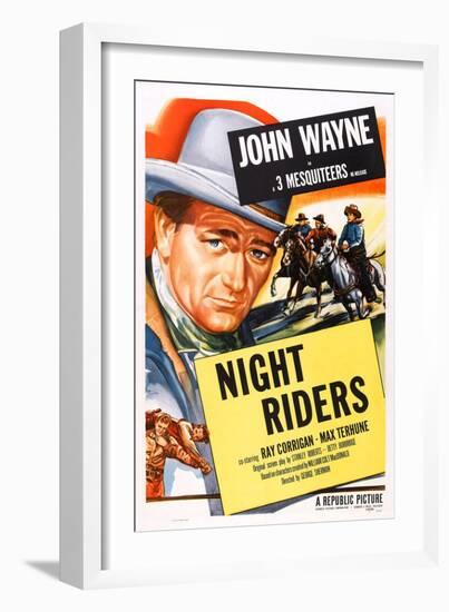 The Night Riders, John Wayne, 1939-null-Framed Art Print