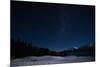 The Night Sky in Lake Pukaki with Mountcook-hyojin park-Mounted Photographic Print