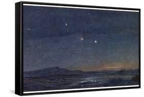 The Night Sky of Mars with Its Two Small Moons-Lucien Rudaux-Framed Stretched Canvas