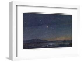 The Night Sky of Mars with Its Two Small Moons-Lucien Rudaux-Framed Photographic Print