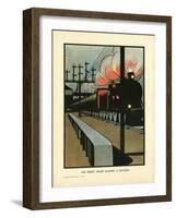 The Night Train Leaving a Station-Charles Robinson-Framed Art Print