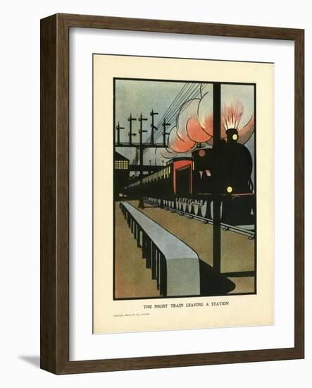 The Night Train Leaving a Station-Charles Robinson-Framed Art Print