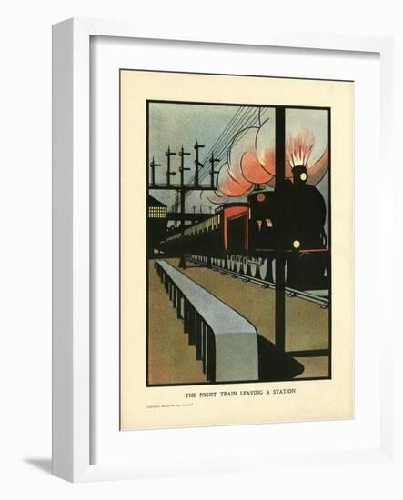 The Night Train Leaving a Station-Charles Robinson-Framed Art Print