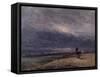 The Night Train (W/C on Paper)-David Cox-Framed Stretched Canvas