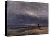 The Night Train (W/C on Paper)-David Cox-Stretched Canvas