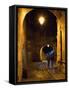 The Night View of Cobbled Stone Path and Entrance of Medieval Citadel, Sighisoara, Romania-Bruce Yuanyue Bi-Framed Stretched Canvas