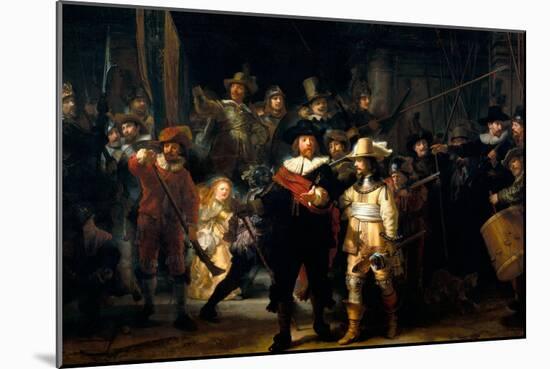 The Night Watch-Rembrandt van Rijn-Mounted Art Print