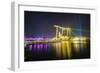 The Nightly Light and Laser Show in Marina Bay from the Marina Bay Sands, Singapore, Southeast Asia-Fraser Hall-Framed Photographic Print