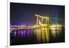 The Nightly Light and Laser Show in Marina Bay from the Marina Bay Sands, Singapore, Southeast Asia-Fraser Hall-Framed Photographic Print