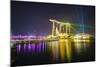 The Nightly Light and Laser Show in Marina Bay from the Marina Bay Sands, Singapore, Southeast Asia-Fraser Hall-Mounted Photographic Print
