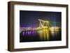 The Nightly Light and Laser Show in Marina Bay from the Marina Bay Sands, Singapore, Southeast Asia-Fraser Hall-Framed Photographic Print