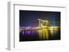 The Nightly Light and Laser Show in Marina Bay from the Marina Bay Sands, Singapore, Southeast Asia-Fraser Hall-Framed Photographic Print