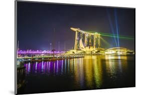 The Nightly Light and Laser Show in Marina Bay from the Marina Bay Sands, Singapore, Southeast Asia-Fraser Hall-Mounted Photographic Print