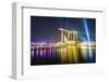 The Nightly Light and Laser Show in Marina Bay from the Marina Bay Sands, Singapore, Southeast Asia-Fraser Hall-Framed Photographic Print