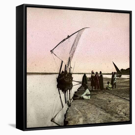 The Nile (Egypt), Dahabieh-Leon, Levy et Fils-Framed Stretched Canvas