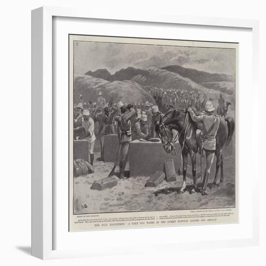 The Nile Expedition, a Halt for Water in the Desert Between Kosheh and Absarat-John Charlton-Framed Giclee Print