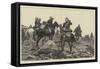 The Nile Expedition, an Alarm in the Desert, Advanced Guard Called Back to the Main Body-Richard Caton Woodville II-Framed Stretched Canvas