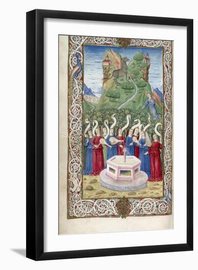 The Nine Muses with Pegasus and Mount Helicon (From Argumentum by Guarinus Veronensi), 1485-1499-null-Framed Giclee Print