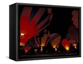 The Nite Glow at the Annual Walla Walla Hot Air Balloon Stampede, Washington, USA-William Sutton-Framed Stretched Canvas