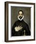 The Nobleman with His Hand on His Chest, Ca. 1580-El Greco-Framed Giclee Print