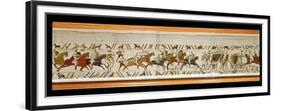 The Norman Cavalry Attacks the English Shield-Wall, Detail from the Bayeux Tapestry, Before 1082-null-Framed Premium Giclee Print