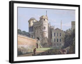 The Norman Gate and Deputy Governor's House (Gouache over Graphite on Paper)-Paul Sandby-Framed Giclee Print