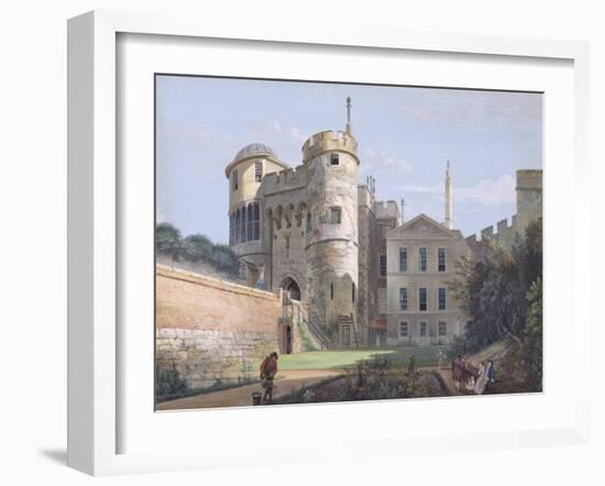 The Norman Gate and Deputy Governor's House (Gouache over Graphite on Paper)-Paul Sandby-Framed Giclee Print