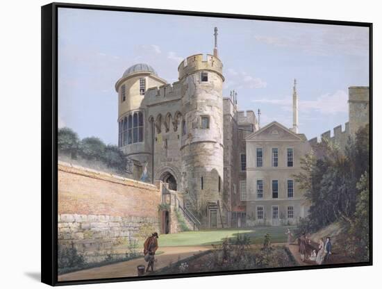 The Norman Gate and Deputy Governor's House (Gouache over Graphite on Paper)-Paul Sandby-Framed Stretched Canvas