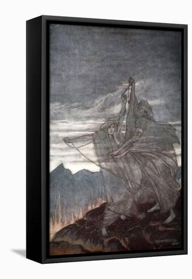 The Norns vanish', 1924-Arthur Rackham-Framed Stretched Canvas