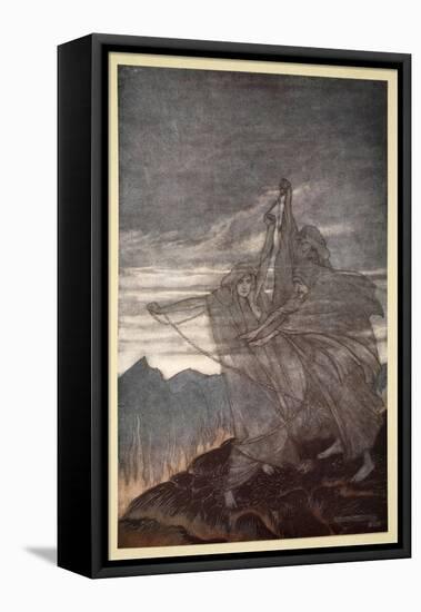 The norns vanish, illustration from 'Siegfried and the Twilight of the Gods', 1924-Arthur Rackham-Framed Stretched Canvas