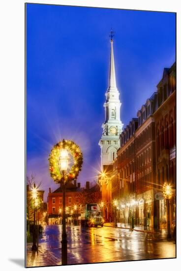 The North Church and Congress Street in Portsmouth, New Hampshire-Jerry & Marcy Monkman-Mounted Photographic Print