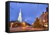 The North Church and Market Square, Portsmouth, New Hampshire-Jerry & Marcy Monkman-Framed Stretched Canvas