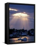 The North Church Rises Above Portsmouth, Piscataqua River, New Hampshire, USA-Jerry & Marcy Monkman-Framed Stretched Canvas