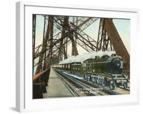 The North Express Thunders Over the Forth Bridge on Its Way to Aberdeen-null-Framed Photographic Print